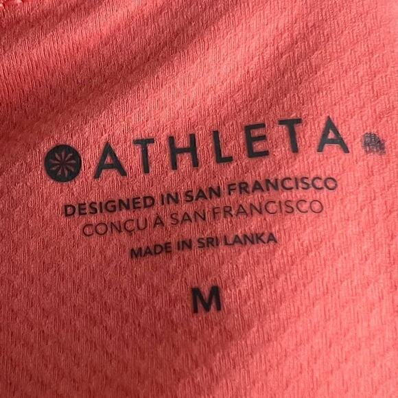 NWT Athleta Cropped Top / Longline Bra Medium Elevation V-Neck  A-C Sunset Glow - Picture 4 of 8